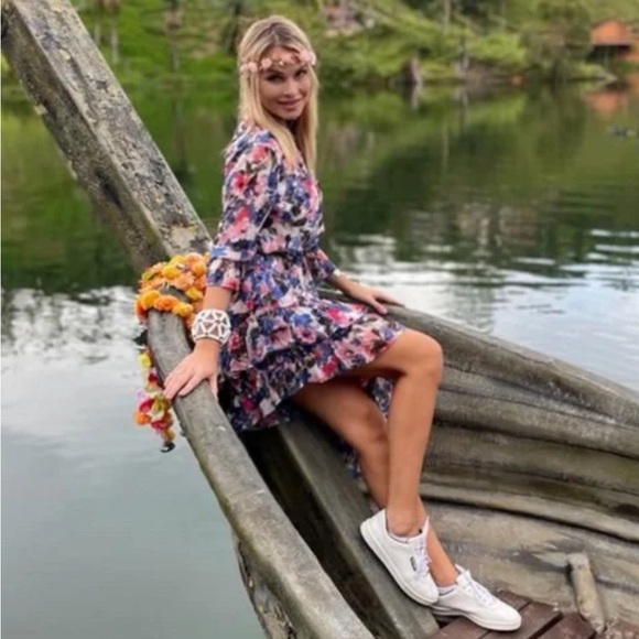 MISA X REVOLVE Los Angeles Savanna Dress in Tie Dye Floral asymmetrical Size S - Picture 13 of 14